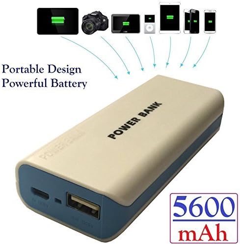 Josi Minea® 5600mAh Ultra-Compact High Capacity Portable Charger Backup External Battery Pack Lithium Ion Battery Power Bank for Apple iPhone 5S / 5C / 5 / 6 / 6 Plus 4S, iPad Air/Mini, Samsung Galaxy S5 / S4 / S3, Galaxy Note 4 / Note 3 / Note 2, Nexus 4, HTC One, Nokia Lumia & most other Smartphones - Blue