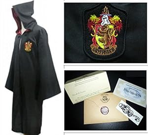 Harry Potter Youth Adult Robe Cloak Gryffindor School S with Free Tattoo