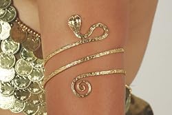 Gold Tone Upper Arm Snake Bracelet-JP070