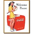 Coca-Cola Tin Metal Sign : Welcome Pause Tennis Player