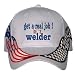 get a real job! be a welder USA Flag / Checker Racing Hat / Baseball Cap