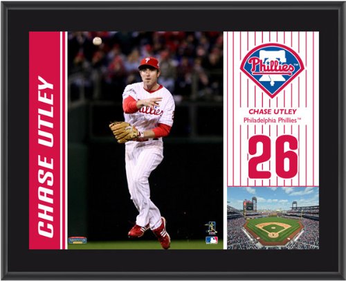 Chase Utley Plaque | Details: Philadelphia Phillies, Sublimated, 10x13, MLB Plaque