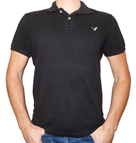 American Eagle Outfitters Mens Classic Fit Mesh Solid Polo T-shirt