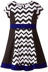 Girls Chevron Print Polyester/Spandex  Dress