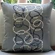 Pearl Swirls - Throw Pillow Covers - Silk Pillow Cover with Mother Of Pearl Embroidery