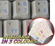 WELSH KEYBOARD STICKERS WITH BLUE LETTERING ON TRANSPARENT BACKGROUND