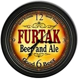 Furtak 's Beer and Ale Black Cascading Pub Style Wall Clock