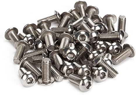 CNBTR M4 10mm Stainless Steel Metric Hex Socket Cap Screws Bolts Thread Pack Of 50