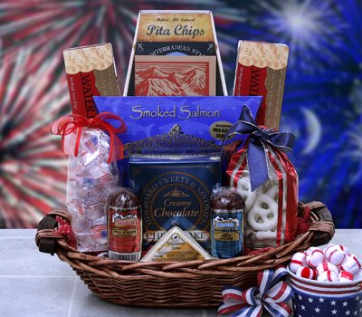 American Pride Gourmet Food Gift Basket by The Treasured Basket