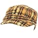 New soft plaid swiggle stripe multi-color cadet military cabbie cap hat Beige