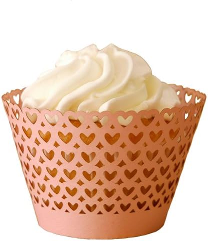 Paper Orchid Sweet Hearts Cupcake Wrapper Cotton Candy, Set of 12