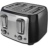 BLACK+DECKER TR1478BD 4-Slice Toaster, Black