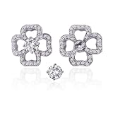14K White Gold 1/2 ct. Diamond Floral Earring Jackets