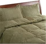 Microsuede Down/Feather Twin Comforter Set, Olive
