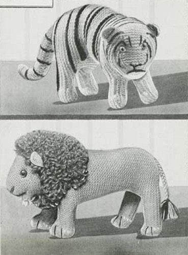 Lion and Tiger Knitting Patterns - Vintage Knitting 