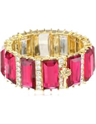 Betsey Johnson "Iconic Baguette" Fuchsia Baguette Stretch Bracelet, 7.5"