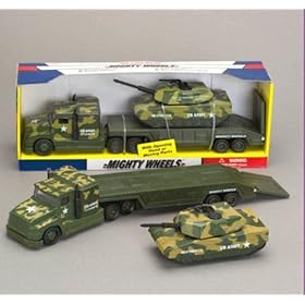  DELUXE MILITARY ARMY TRUCK & TOY TANK TRANSPORTER PLAYSET