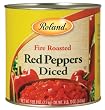 Roland Roasted Red Peppers, Diced, 88-Ounce Cans (Pack of 2)