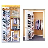 Shoes Away 30 Pair Shoe Hanging Closet Door Storage Space Saver