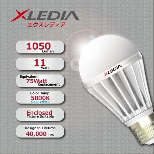 XLEDIA LED Bulb-X75N (A19-75W Equivalent-1050 Lumen-Cool White-Enclosed Fixture Suitable/Insulation Contact Suitable)
