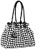 Chic Black / White Cross Woven Weave Kiss Clasp Framed Leatherette Satchel Hobo Shoulder Bag Handbag Purse