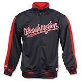 DYNASTY APPAREL INDUSTRIES MLB Washington Nationals Men's Full Zip Track Jacket, Black/Red