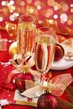 Wallmonkeys Peel and Stick Wall Decals - Champagne Glasses on the Table - 60"H x 40"W Removable Graphic