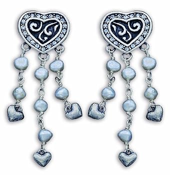 Western Bridal Pearl Chandelier Earrings
