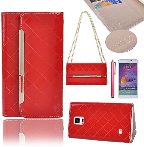 Note 4 Case,Samsung Note 4 Case,Galaxy Note 4 Leather Case,Creative case OutProof leather Wallet Samsung Note 4 Case Cover with Stand Feature and Credit Card ID Holders for Samsung Galaxy Note 4 [Red]