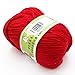 Joylve Knitting Yarn Skein Baby Super Smooth Worsted Soft Natural Silk Wool Fiber Poppy Red