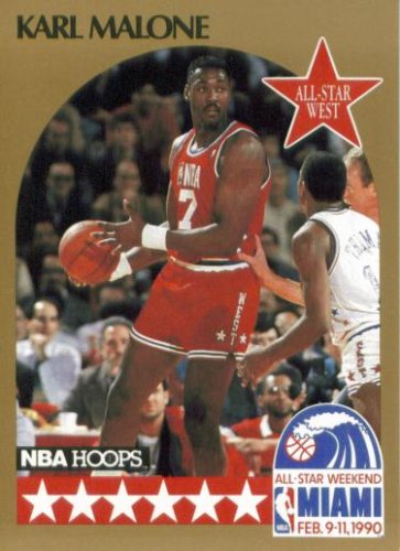 1990 NBA Hoops Basketball Card #21: Karl Malone (All-Star - Utah Jazz)