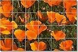 Flowers Photo Backsplash Tile Mural 14. 12.75x17 inches using (12) 4.25x4.25 ceramic tiles.