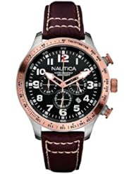 NAUTICA Watch A16593G BFD 101 Chorno 44mm brown rosegold bezel