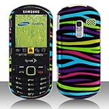 Samsung Restore M570 Cell Phone Rainbow Zebra Protective Case Faceplate Cov ....
