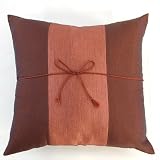 EXP Handmade Deluxe Two-Tone Cushion Cover / Pillow Sham In Chocolate Brown With Light Brown