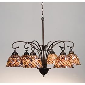 Meyda Tiffany 18634 6-Light Chandelier, Mahogany Bronze