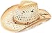 Simplicity Toddler Boy Hat Two-Toned Light Brown Straw Cowboy Hat Sun Hat w/Beads for 3-5 Years Old Child, KST-011
