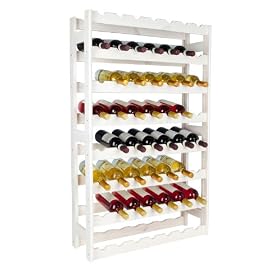 Wine Rack Wooden Shelf Bottle Shelf for 56 Bottles in Whitewash
