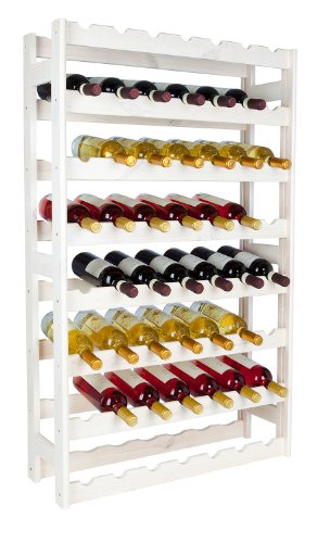 Wine Rack Wooden Shelf Bottle Shelf for 56 Bottles in Whitewash