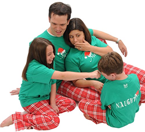 Naughty-Nice 2 Sided Family Christmas Holiday Pajama Set for Adult or Kids Playwear