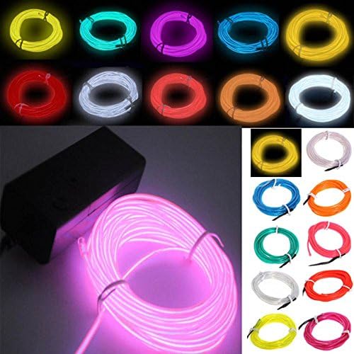 1Pcs5M Flexible El Wire Rope Neon Light Glow With Controller For Party Dance Car Decor