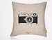 OJIA Decorative 18 x 18 Inch Cotton Blend Linen Throw Pillow Cover Cushion Case , Vintage cameras