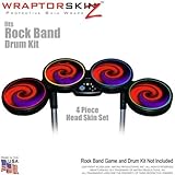 Alecias Swirl 01 Red Skin by WraptorSkinz fits Rock Band Drum Set for Nintendo Wii, XBOX 360, PS2 &