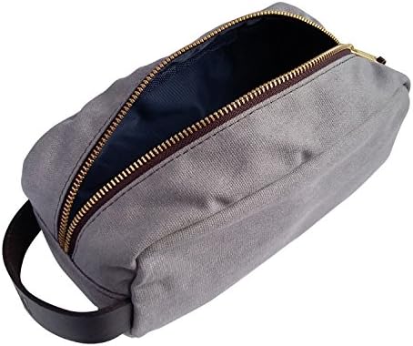 Waxed Canvas Dopp Kit Gray - Toiletry Travel Case For Men, Women, Boys and Girls - Organize Your Toiletries, Wet Or Straight Razor Shaving Kit Stylishly
