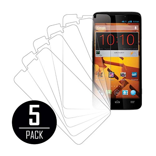 ZTE Boost Max Screen Protector Cover, MPERO Collection 5 Pack of Clear Screen Protectors for ZTE Boost Max