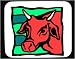 Mouse Pad with head, Red, bull, bulls, horns, s