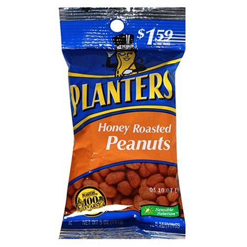 Planters Peanut, Honey Roasted, 5-Ounce Bags (Pack of 24) by Honey