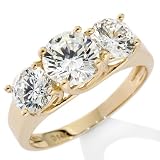 3.10ct Absolute&trade; 14K Round 3-Stone Ring