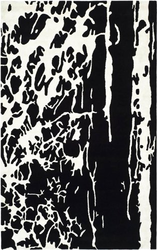 Safavieh Soho Collection SOH326A Handmade Black and White New Zealand Wool Area Rug, 6-Feet by 9-Feet