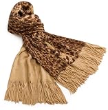 Echo Women's Animal Print Oversized Scarf With Fringe